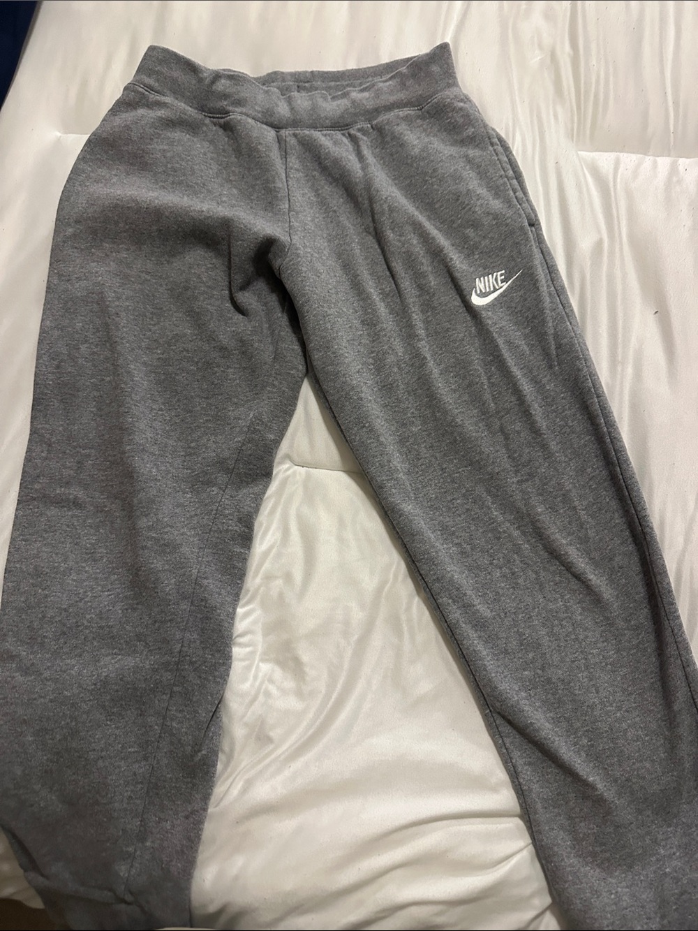 Nike Kids Gray Sweatpants with White Swoosh Logo